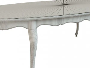 classic table with inlaid veneer 3000 3D Model