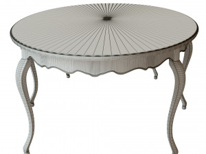 classic table with inlaid veneer 3000 3D Model