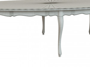 classic table with inlaid veneer 3000 3D Model
