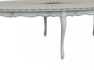 classic table with inlaid veneer 3000 3D Model