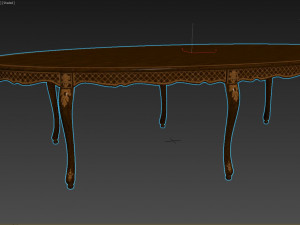 classic table with inlaid veneer 3000 3D Model