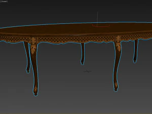 classic table with inlaid veneer 3000 3D Model