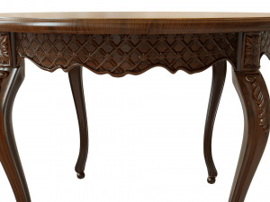 classic table with carvings 1200 Modello 3D