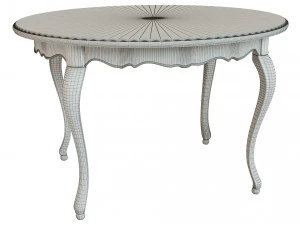 classic table with carvings 1200 3D Model