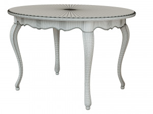 classic table with carvings 1200 Modello 3D
