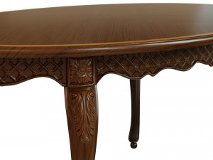 classic table with carvings 1500 3D Model