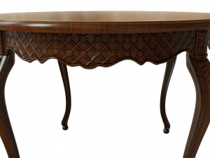 classic table with carvings 1500 3D Model