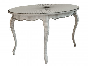classic table with carvings 1500 3D Model