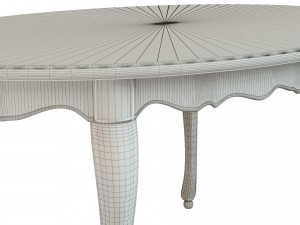 classic table with carvings 1500 3D Model