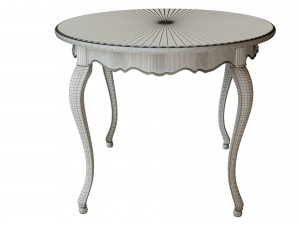 classic table with carvings 1500 3D Model