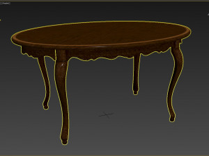 classic table with carvings 1500 3D Model