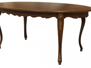 classic table with carvings 1800 Model 3D