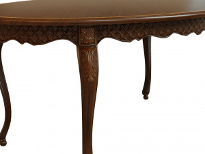 classic table with carvings 1800 Model 3D