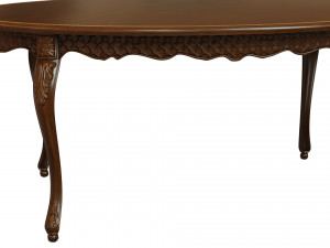 classic table with carvings 1800 Model 3D