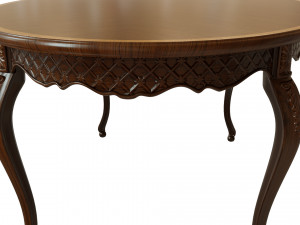 classic table with carvings 1800 Model 3D