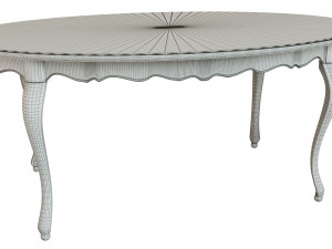 classic table with carvings 1800 Model 3D