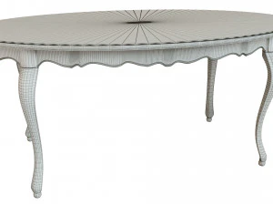 classic table with carvings 1800 3D Model