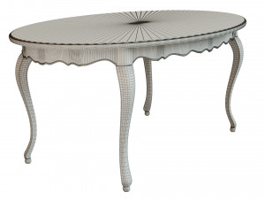 classic table with carvings 1800 Model 3D
