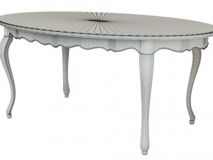 classic table with carvings 1800 Model 3D