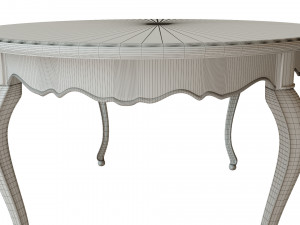 classic table with carvings 1800 Model 3D