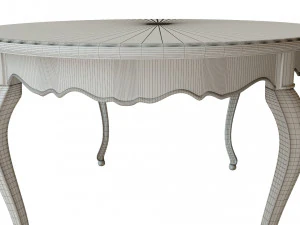 classic table with carvings 1800 3D Model