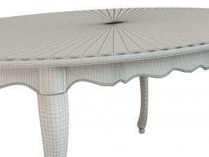 classic table with carvings 1800 Model 3D