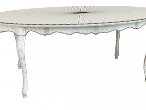 classic table with carvings 2100 3D Model