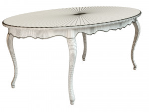 classic table with carvings 2100 3D Model