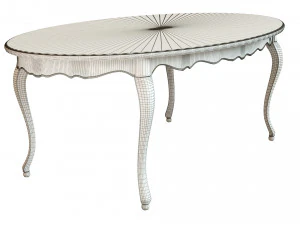 classic table with carvings 2100 3D Model