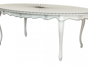 classic table with carvings 2100 3D Model