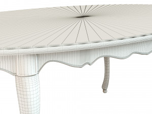 classic table with carvings 2100 3D Model