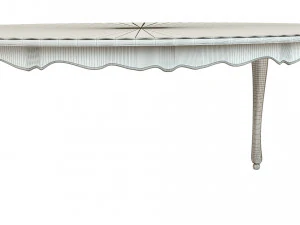 classic table with carvings 2100 3D Model