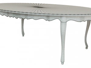 classic table with carvings 2400 3D Model