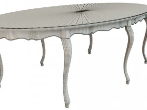 classic table with carvings 2700 3D Model