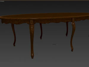 classic table with carvings 2700 3D Model