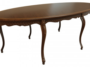 classic table with carvings 3000 3D Model