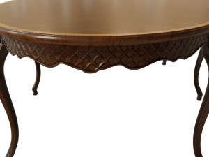 classic table with carvings 3000 3D Model