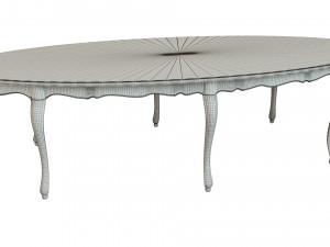 classic table with carvings 3000 3D Model