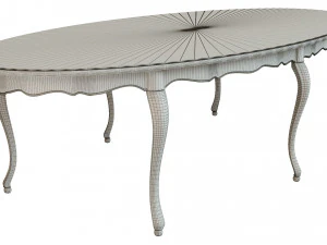 classic table with carvings 3000 3D Model