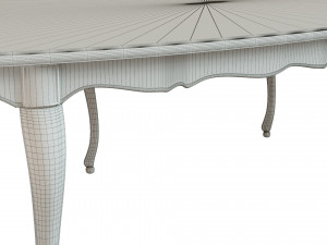 classic table with carvings 3000 3D Model