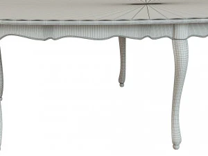 classic table with carvings 3000 3D Model