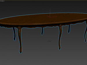 classic table with carvings 3000 3D Model