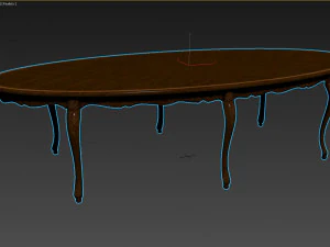 classic table with carvings 3000 3D Model