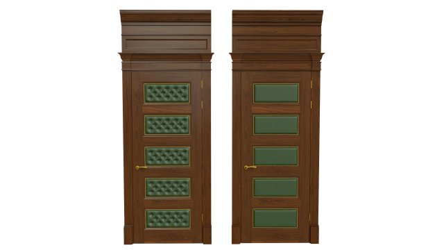 classic wooden door 02 3D Model .c4d .max .obj .3ds .fbx .stl .blend 