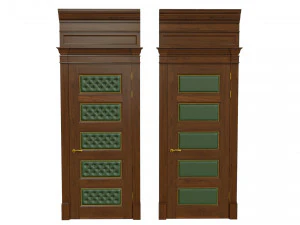 классическая деревянная дверь 02 3D Модель