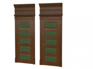 classic wooden door 02 3D Model