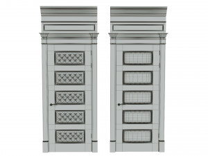 classic wooden door 02 3D Model