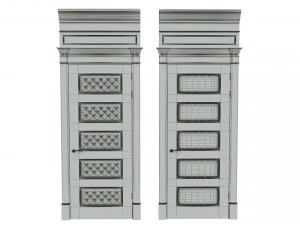 classic wooden door 02 3D Model