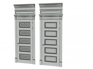 classic wooden door 02 3D Model