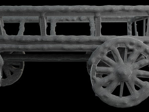 wooden cart covered with snow 01 3D Модель